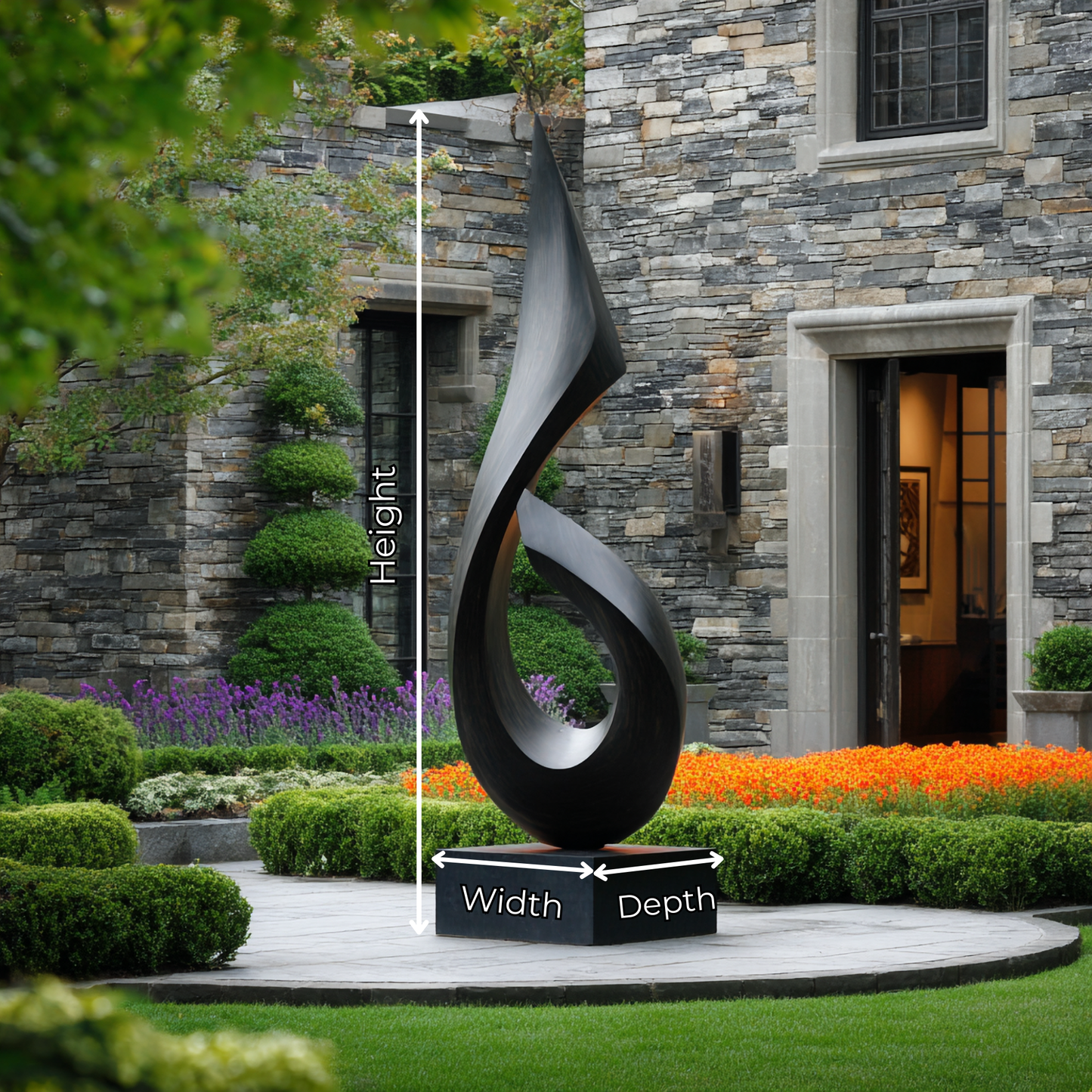 Modern Outdoor Wood Sculpture Large Abstract Garden Statue