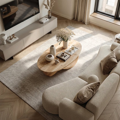 Organic Sculptural Coffee Table with Flowing Loop Base