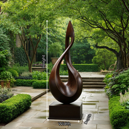 Elegant Garden Sculpture With Flowing Natural Wood Silhouette