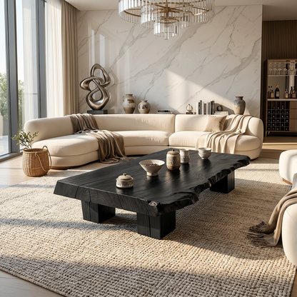 Live Edge Solid Wood Tea Table Low Floor Coffee Table