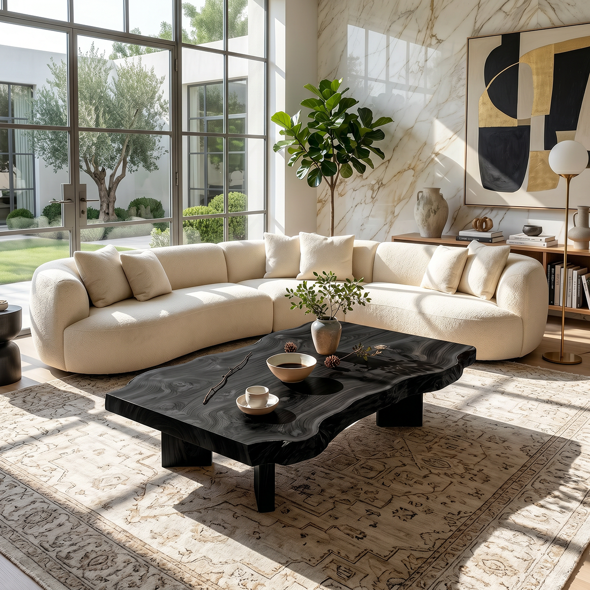 Natural Live Edge Wood Coffee Table Organic Slab Center Table